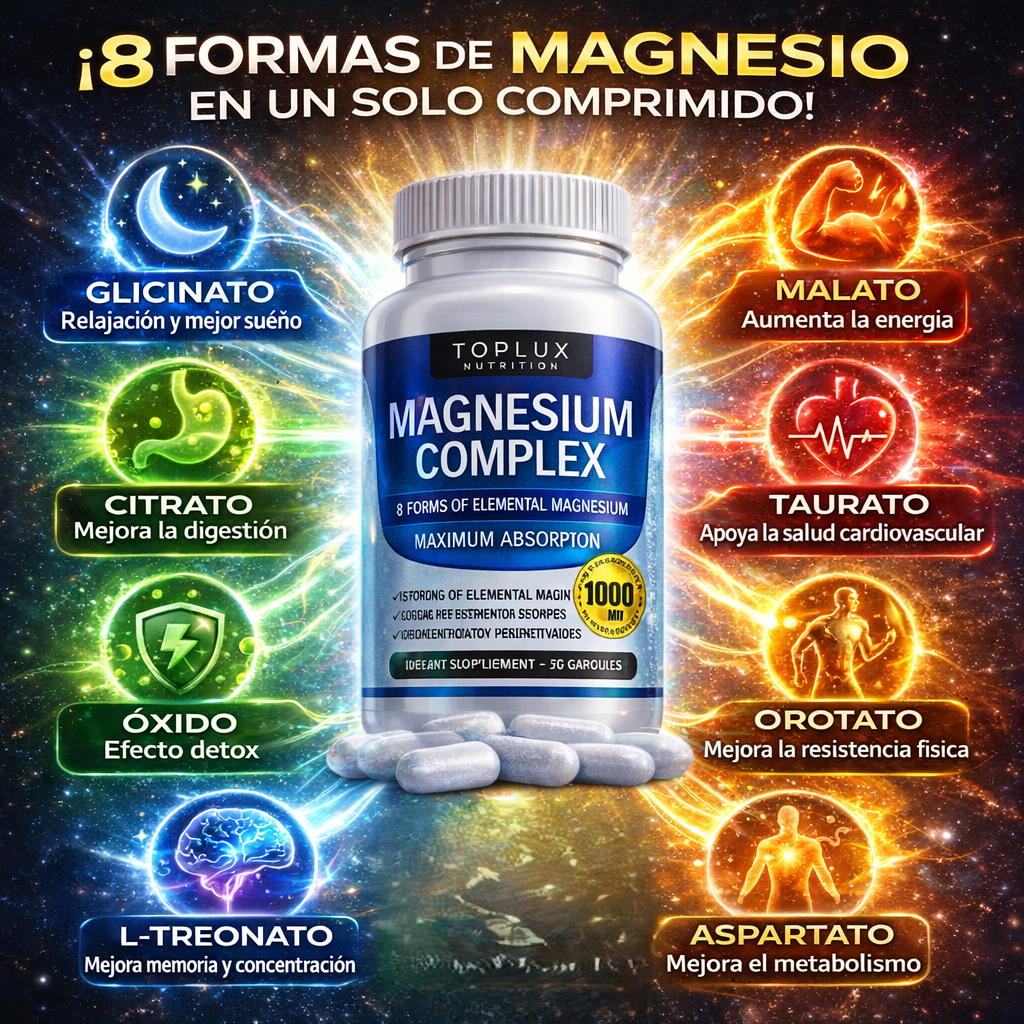 Magnesio Ultra 8 en 1 - Energía, descanso y calma en una sola cápsula